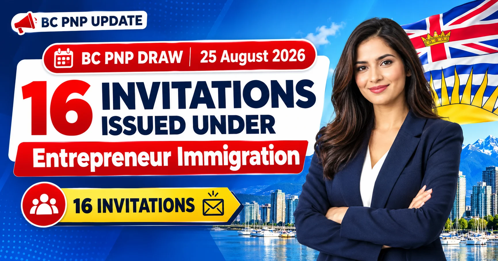BC PNP Draw 25 August 2026: 16 Invitations Issued Under Entrepreneur Immigration